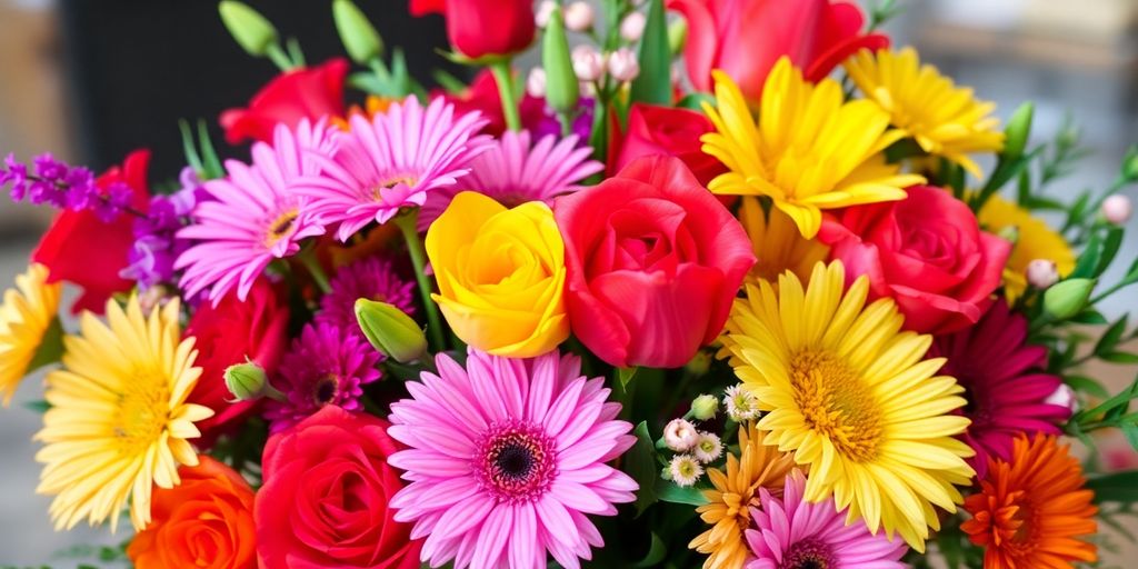 Boeiende bloemen in een kleurrijk boeket.