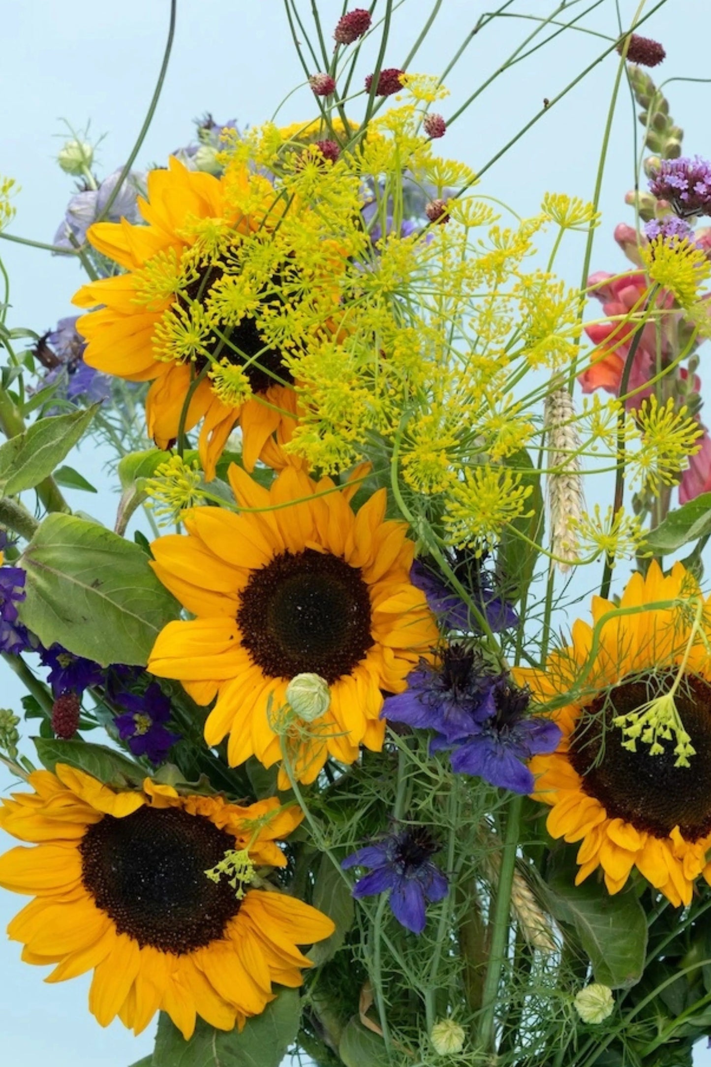uniek bio zonnebloemen boeket