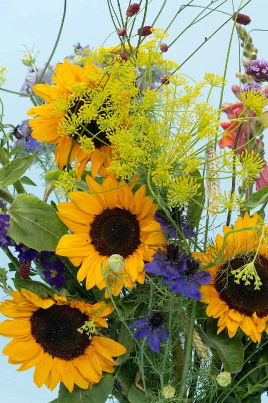 uniek bio zonnebloemen boeket