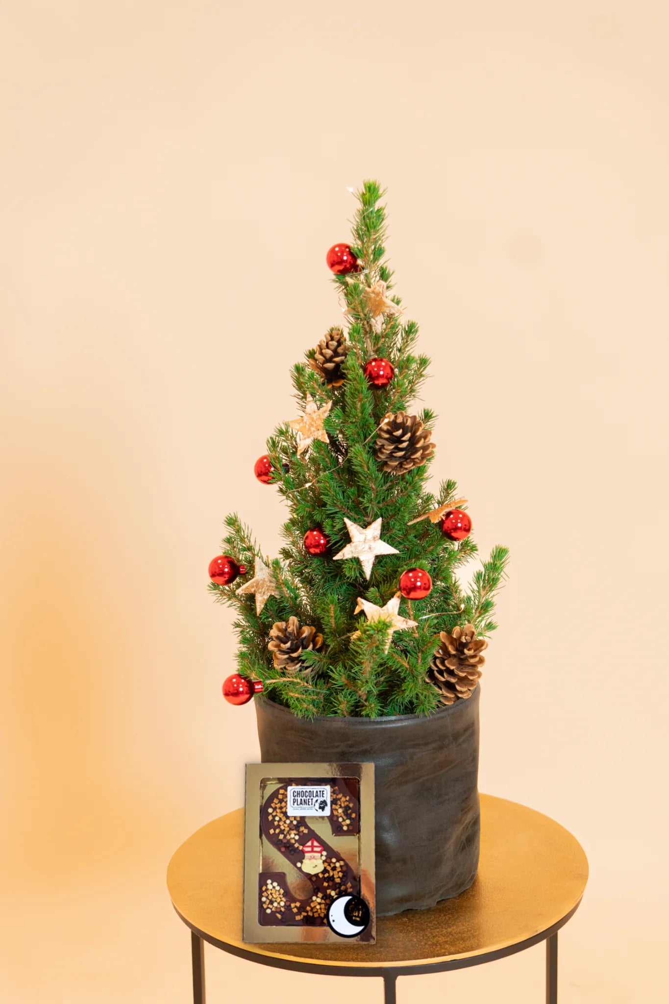 Kerstboompje met chocoladeletter