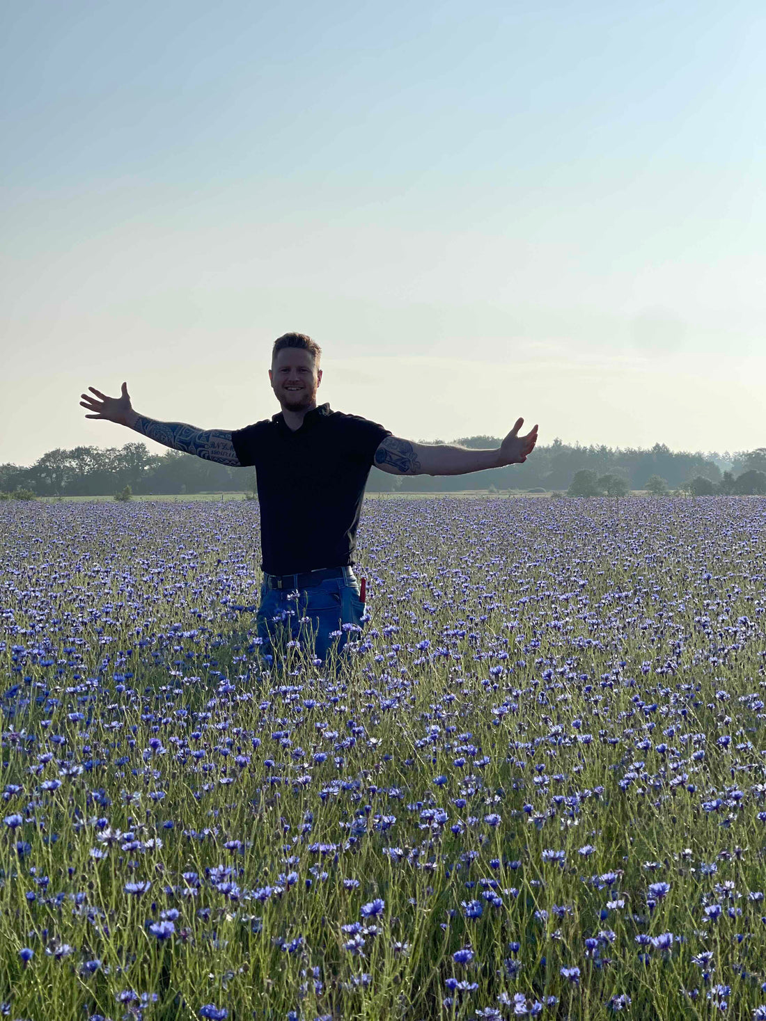 Bloemen met opkomende zon! 