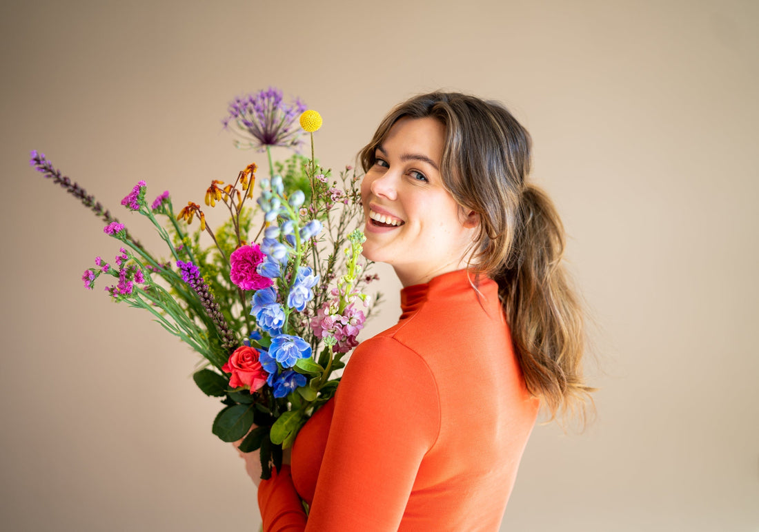 Moederdag bloemen biologisch – kleurrijk boeket bestellen bij PLUUKZ