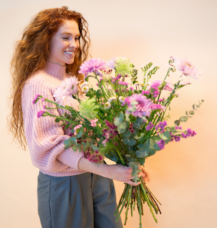 Plukverse felicitaties voor een vrouw