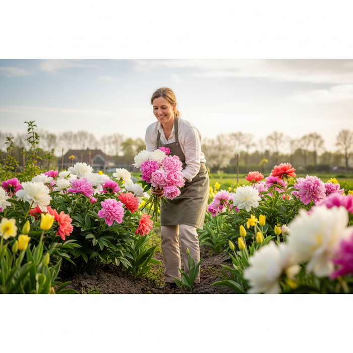 Een kleurrijk boeket bloemen in een vaas.