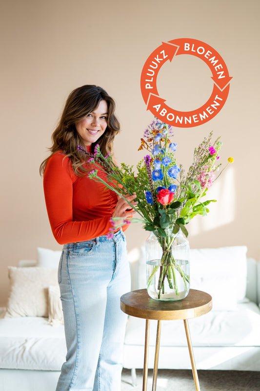 Bloemen abonnement snel thuis bezorgd. Plukvers van Pluukz