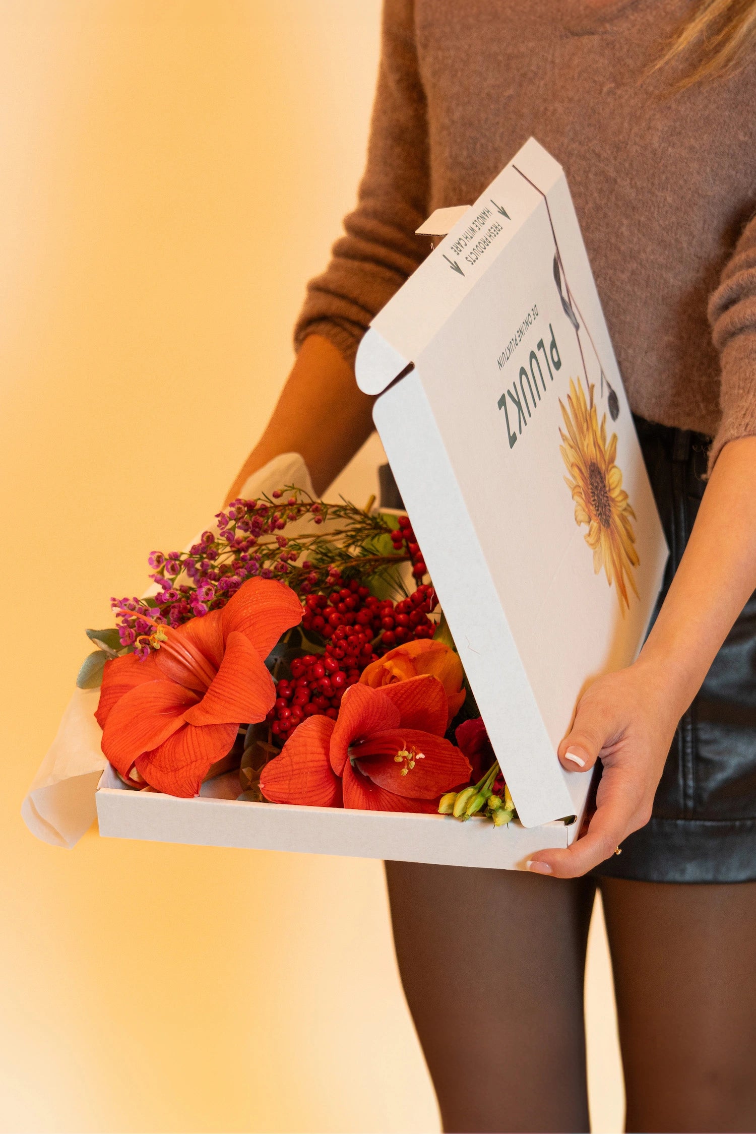 Brievenbus kerstboeketje duurzaam verpakt en snel geleverd