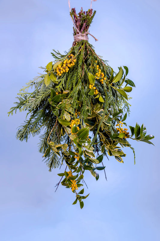Gifvrije kersttoef met gele bessen bestellen
