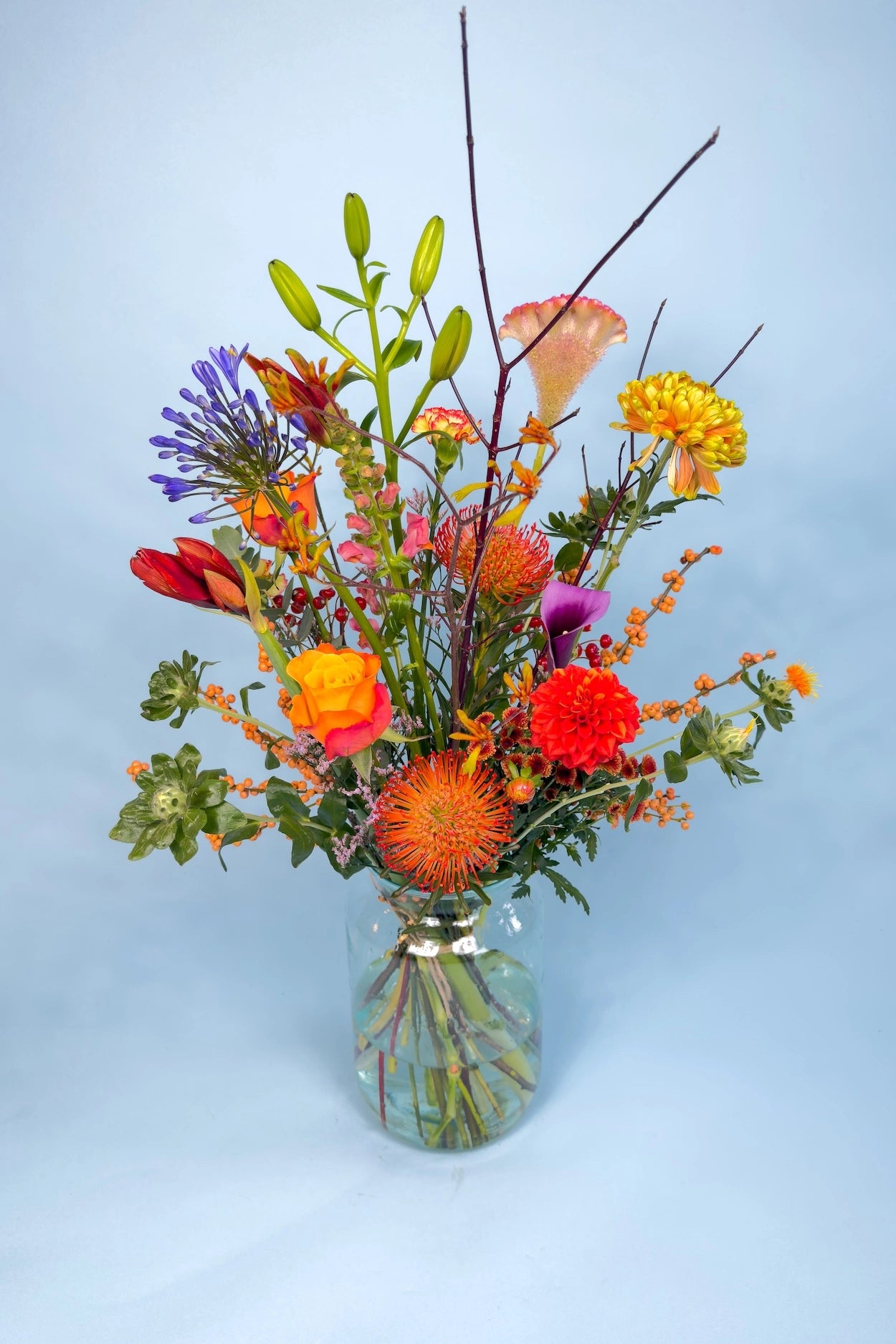 Oranje bloemen boeket herfst, duurzaam geteeld in Nederland.