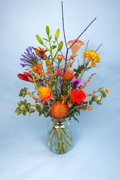 Oranje bloemen boeket herfst, duurzaam geteeld in Nederland.