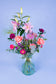 Prachtig groot roze boeket met unieke bloemen
