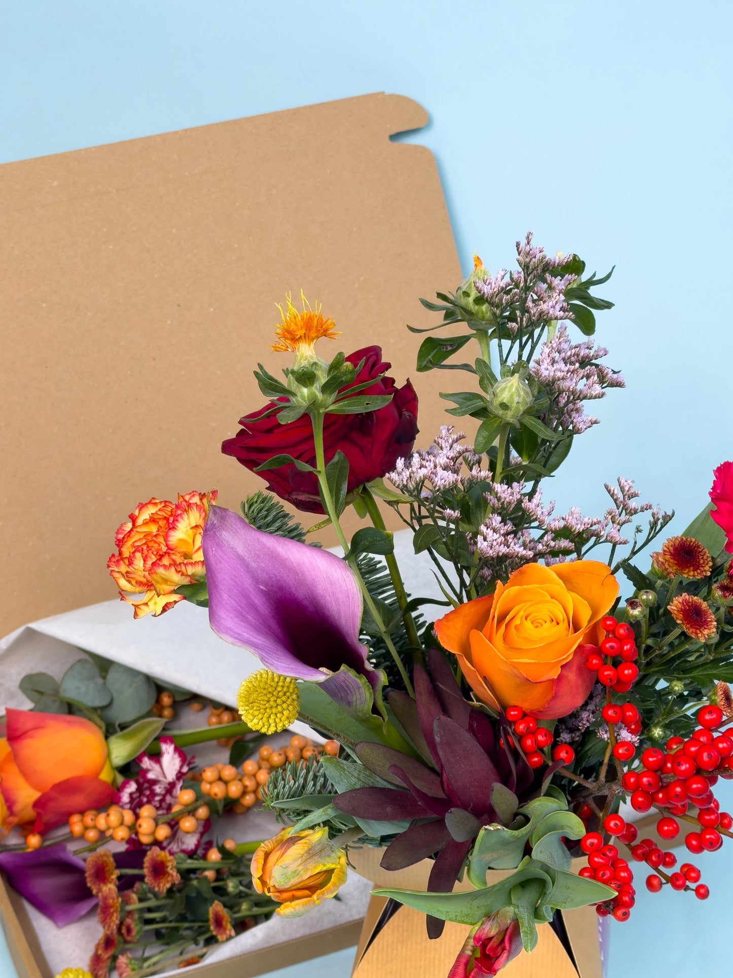 Prachtig en uniek cadeau met herfst bloemen